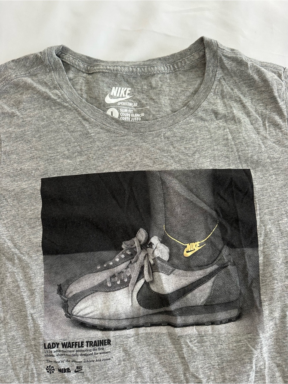 Nike Heather Gray Crewneck Baby Tee - Picture 2 of 4